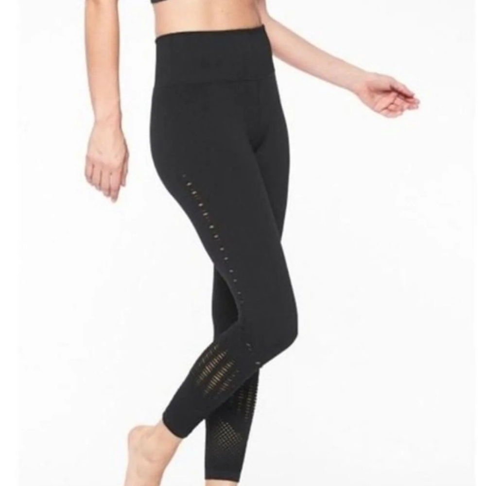 Athleta Halasana Seamless Tight Compression  Leggings Size M Dark Gray Pre-owned